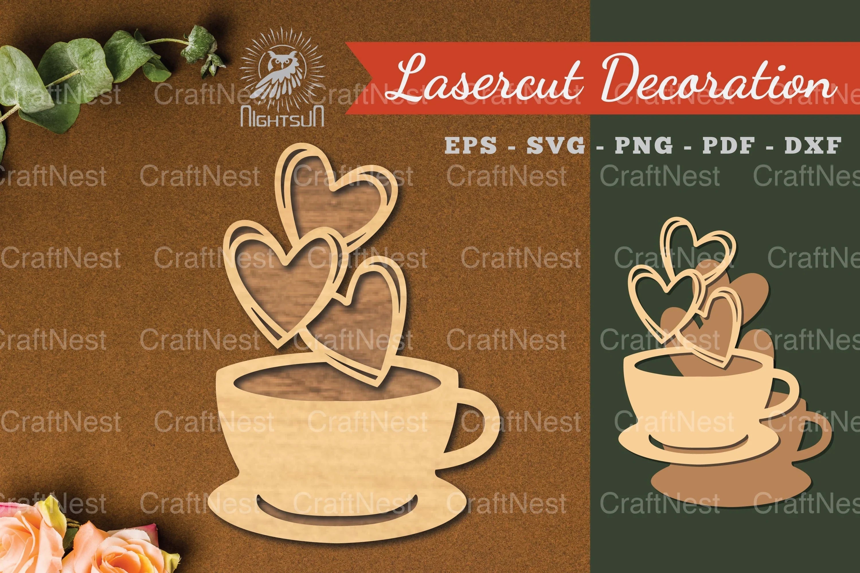 Love Coffee Laser Cut Decoration Clipart Bundle - CraftNest - Digital Crafting and Art