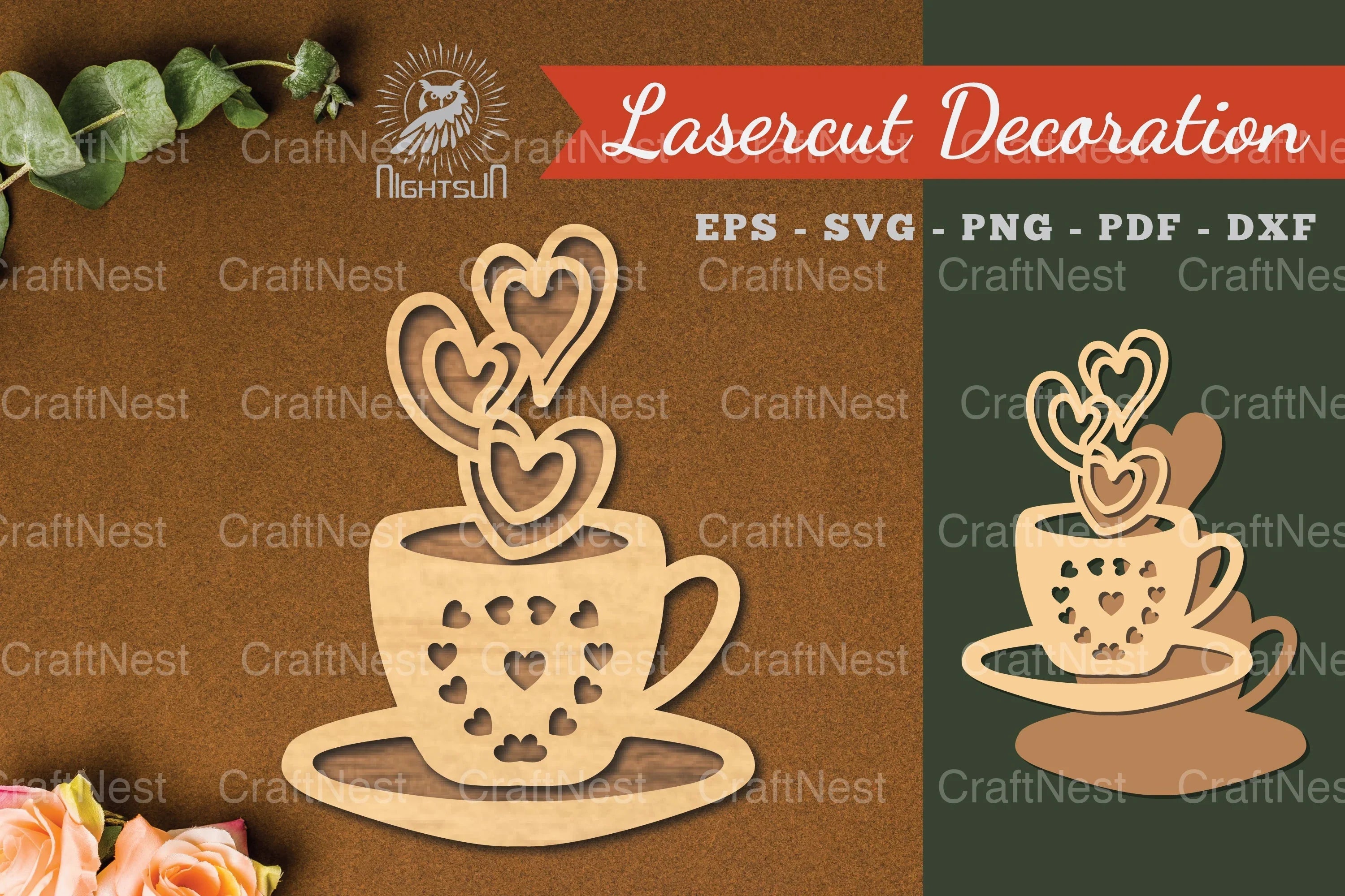 Love Coffee Laser Cut Decoration Clipart Bundle - CraftNest - Digital Crafting and Art