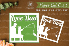 Love Dad Paper Cut Card SVG Bundle - CraftNest - Digital Crafting and Art
