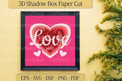 Love Heart Shape 3D Shadow Box Clipart Bundle - CraftNest - Digital Crafting and Art