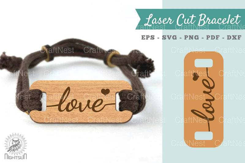 Love Laser Cut Bracelet Design Bundle - CraftNest - Digital Crafting and Art