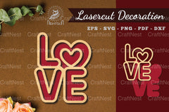 Love Laser Cut Decoration Bundle - CraftNest - Digital Crafting and Art