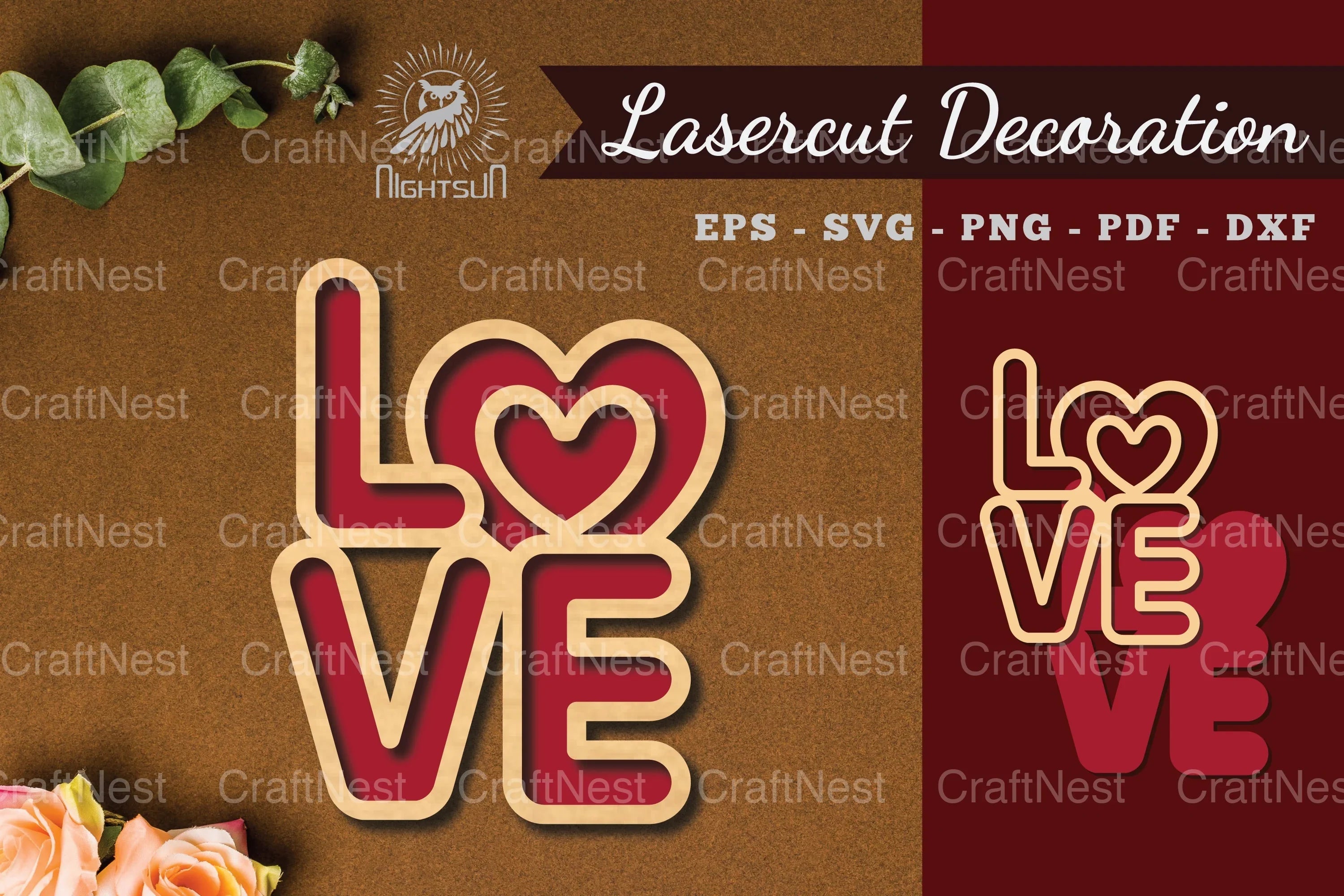 Love Laser Cut Decoration Bundle - CraftNest - Digital Crafting and Art