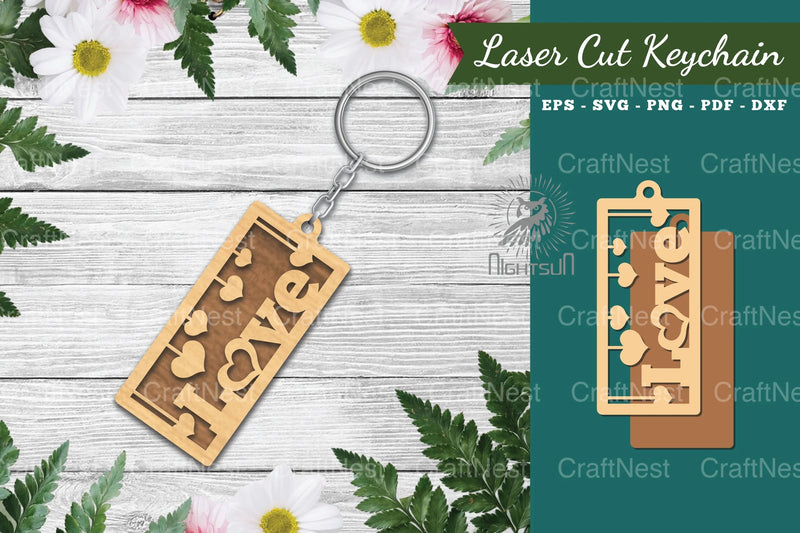 Love Laser Cut Keychain Design Bundle - CraftNest - Digital Crafting and Art