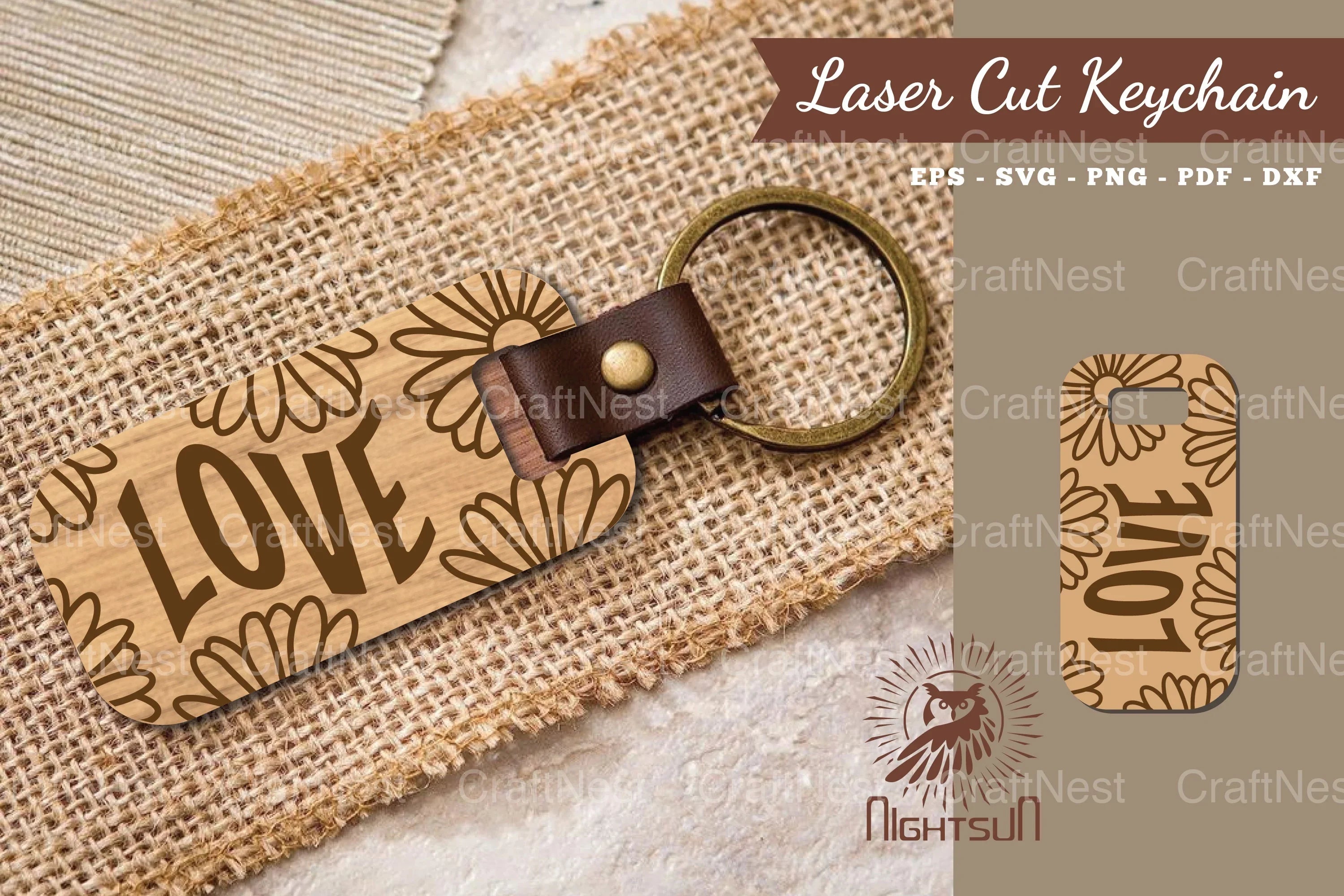 Love Laser Cut Keychain Design Bundle - CraftNest - Digital Crafting and Art