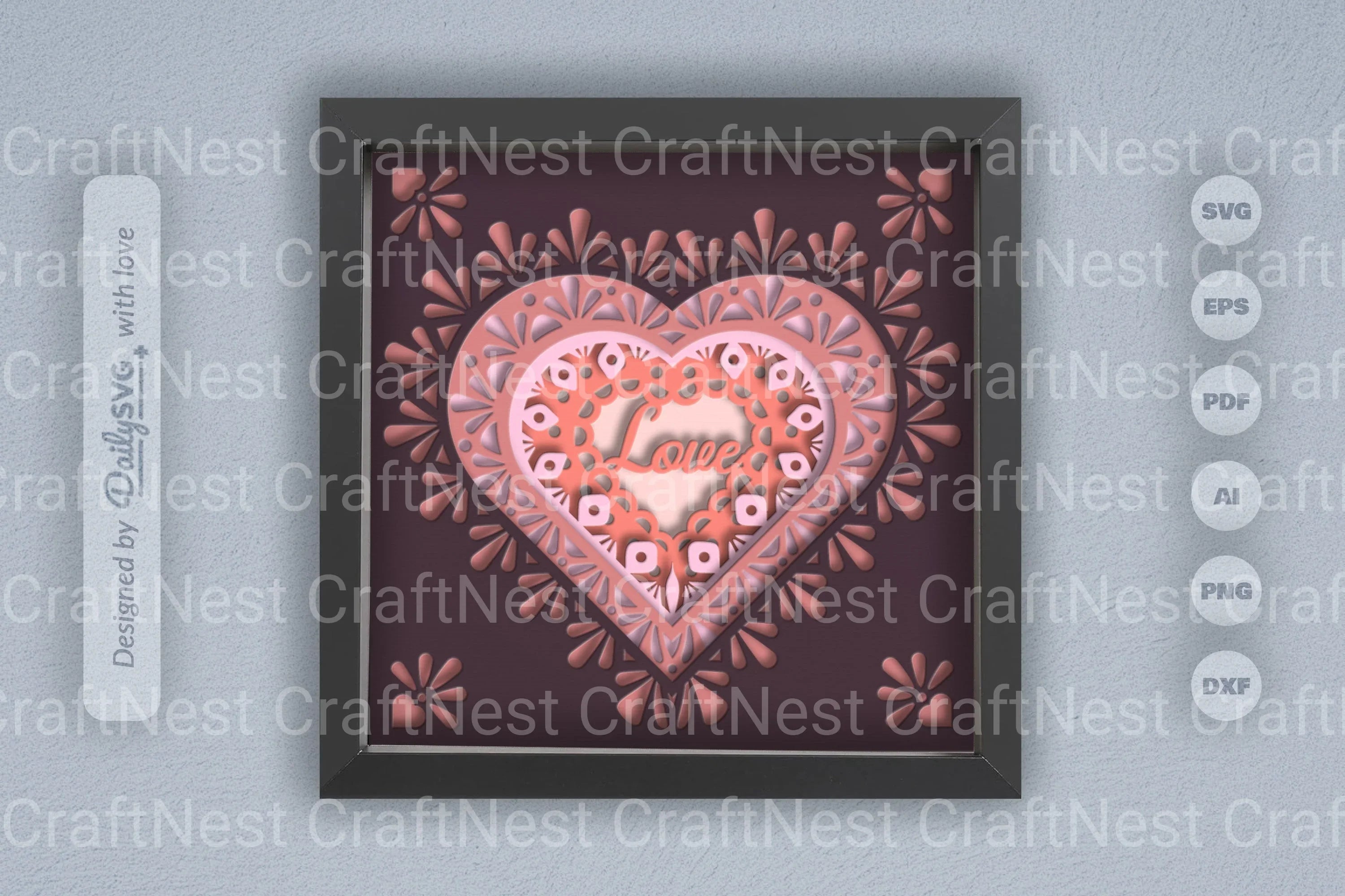 Love Mandala Papercut SVG Bundle