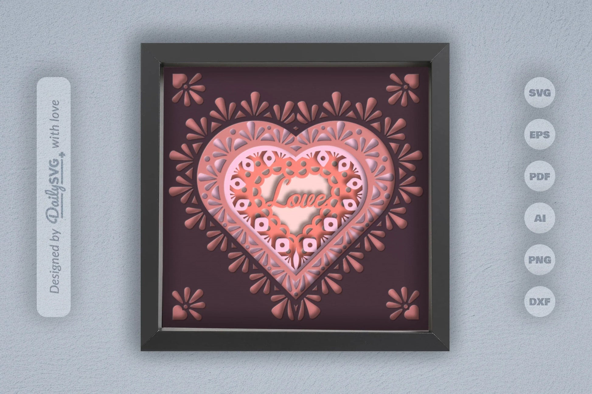 Love Mandala Papercut SVG Bundle - CraftNest - Digital Crafting and Art