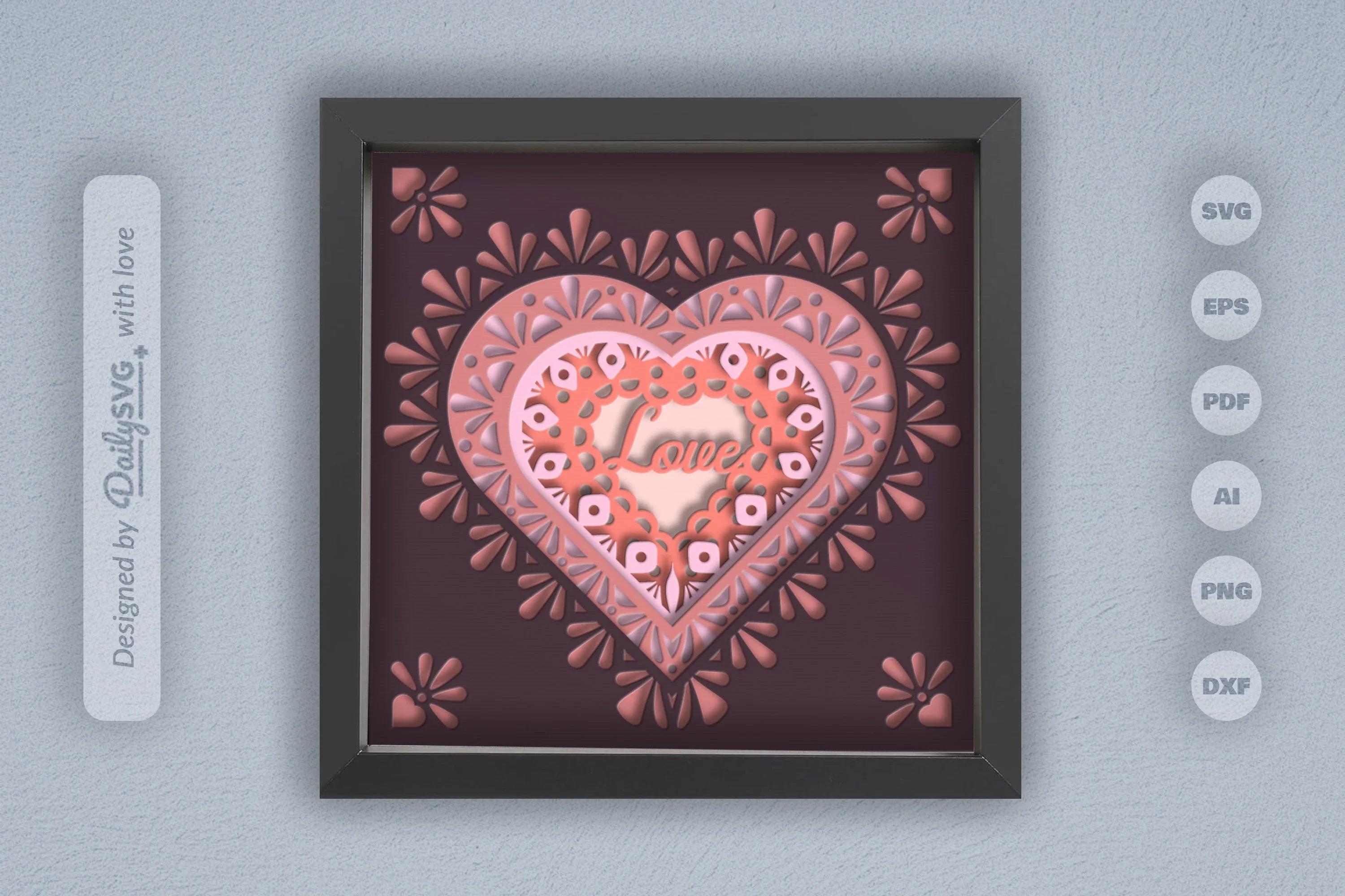 Love Mandala Papercut SVG Bundle - CraftNest - Digital Crafting and Art