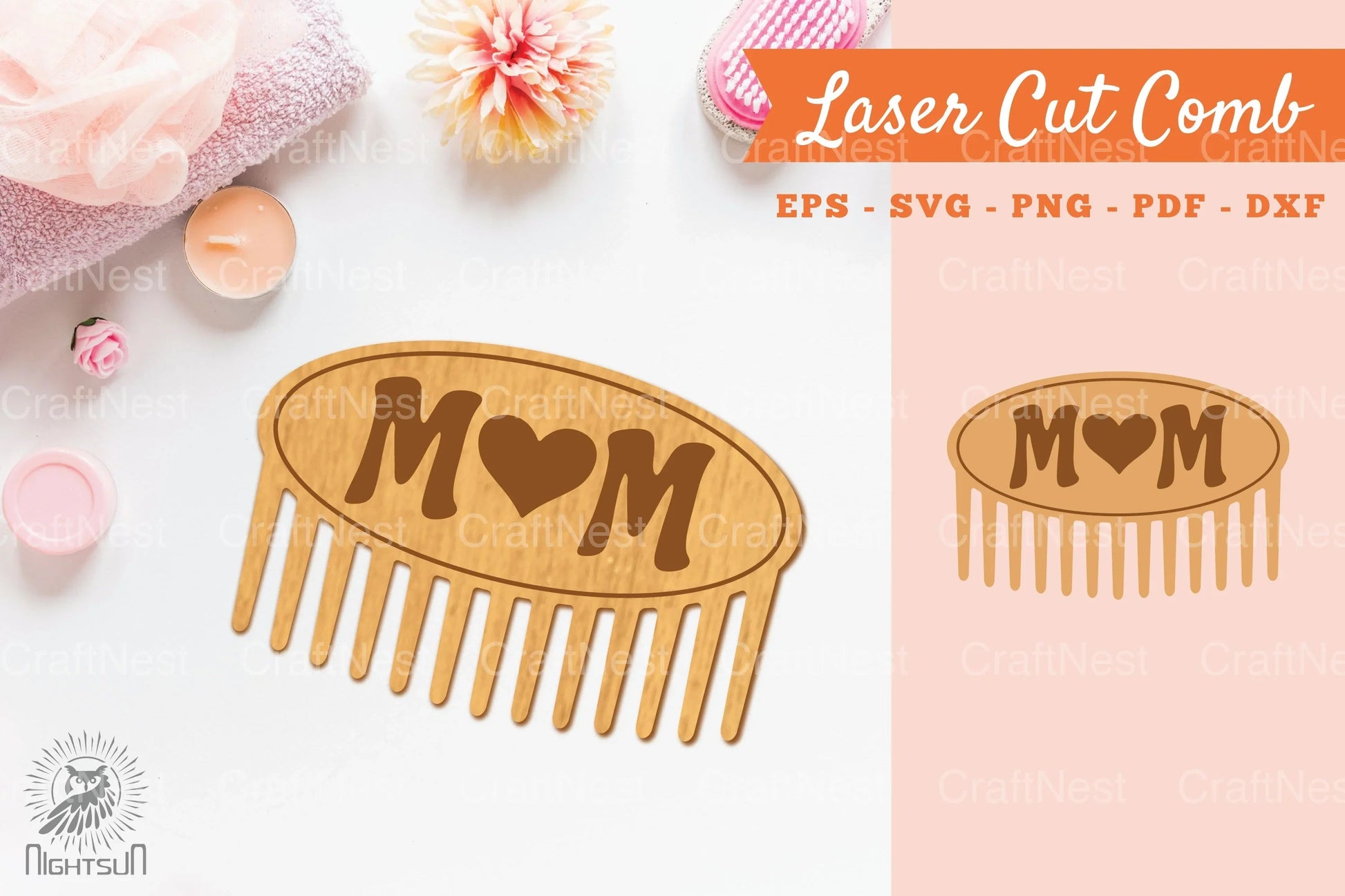 Love Mom Laser Cut Comb Clipart Bundle - CraftNest - Digital Crafting and Art