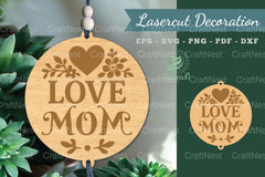 Love Mom Lasercut Decoration Clipart Bundle - CraftNest - Digital Crafting and Art