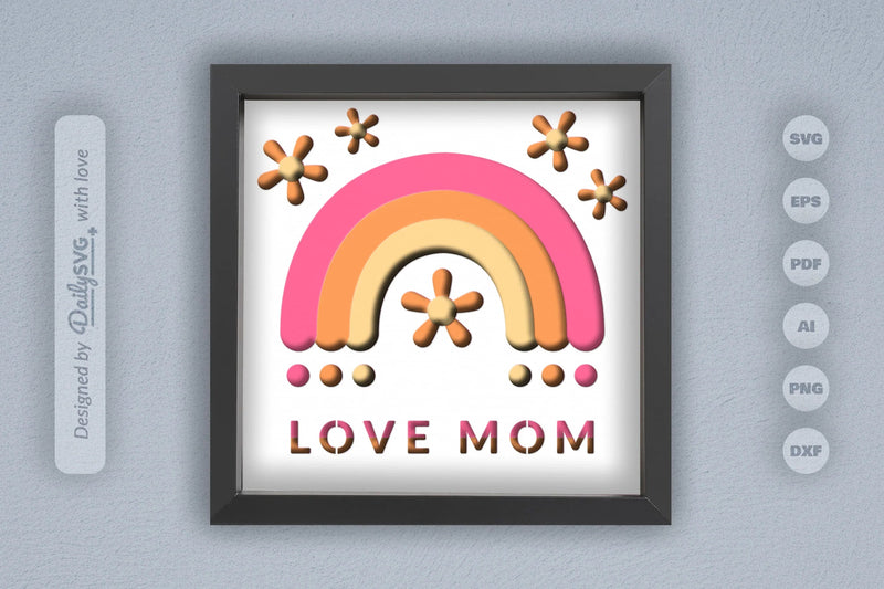 Love Mom Papercut SVG Bundle - CraftNest - Digital Crafting and Art