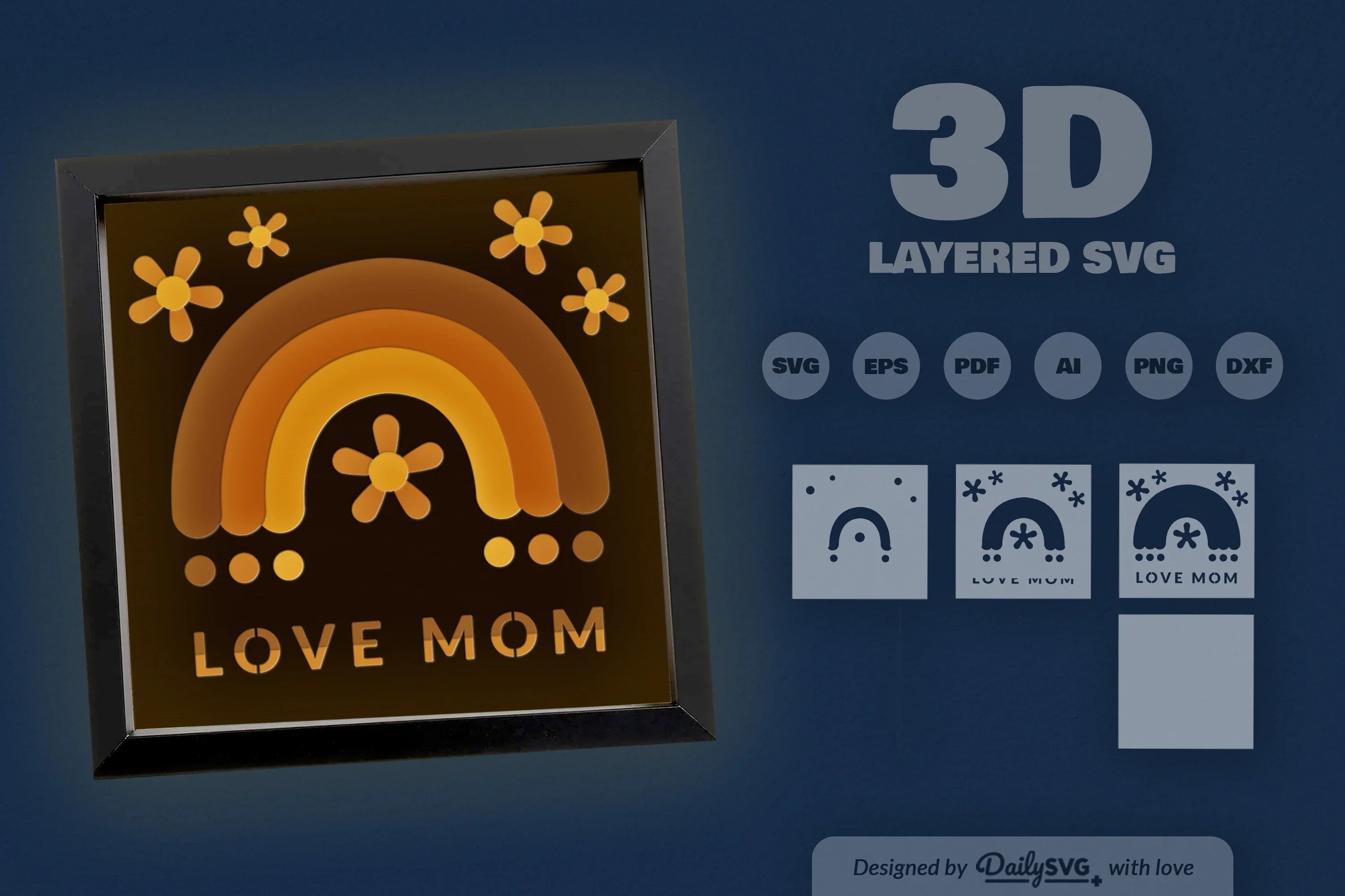 Love Mom Papercut SVG Bundle - CraftNest - Digital Crafting and Art