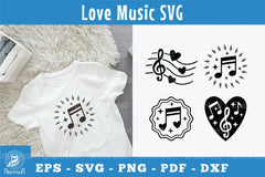 Love Music Note Silhouette Clipart Bundle - CraftNest - Digital Crafting and Art