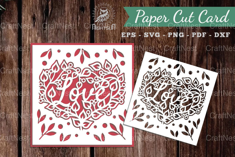 Love Papercut Card SVG Bundle - CraftNest - Digital Crafting and Art