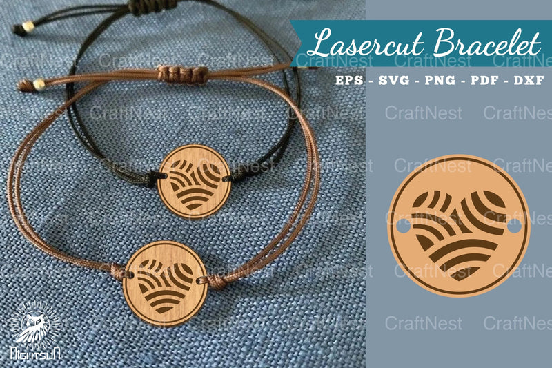 Love Pattern Lasercut Bracelet Design Bundle - CraftNest - Digital Crafting and Art