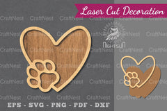 Love Paw Laser Cut Decoration Clipart Bundle - CraftNest - Digital Crafting and Art