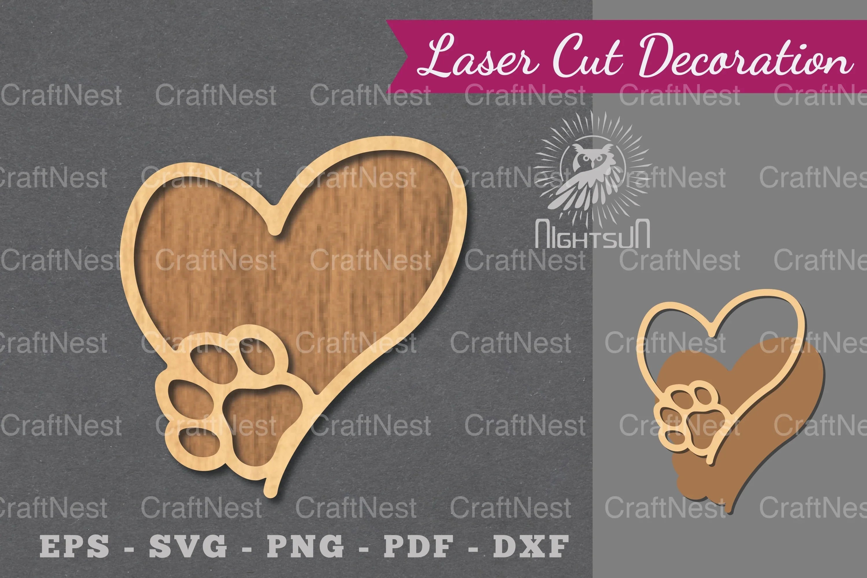 Love Paw Laser Cut Decoration Clipart Bundle - CraftNest - Digital Crafting and Art