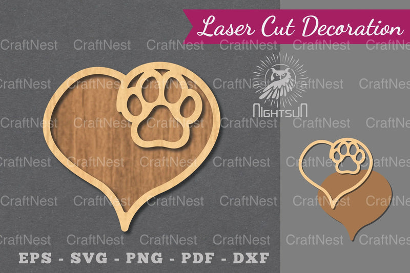 Love Paw Laser Cut Decoration Bundle - CraftNest - Digital Crafting and Art