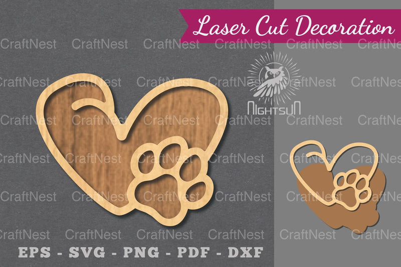 Love Paw Laser Cut Decoration Bundle - CraftNest - Digital Crafting and Art