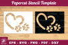 Love Paw Paper Cut Stencil Clipart Bundle
