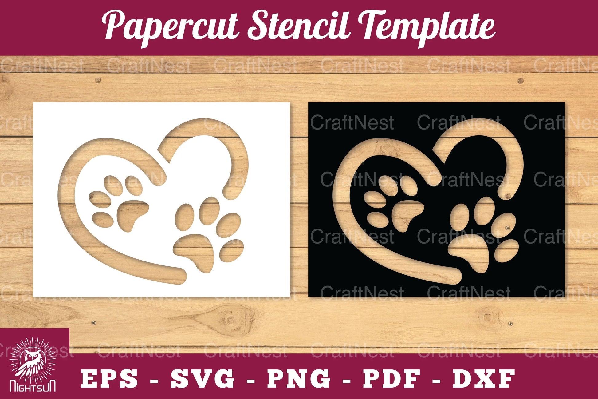 Love Paw Paper Cut Stencil Clipart Bundle - CraftNest - Digital Crafting and Art