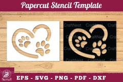 Love Paw Paper Cut Stencil Clipart Bundle - CraftNest - Digital Crafting and Art