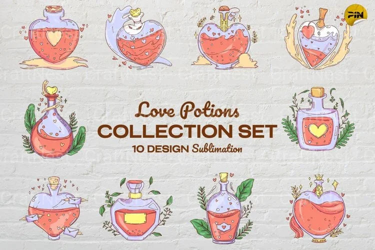 Love Potions Clipart Bundle - CraftNest - Digital Crafting and Art