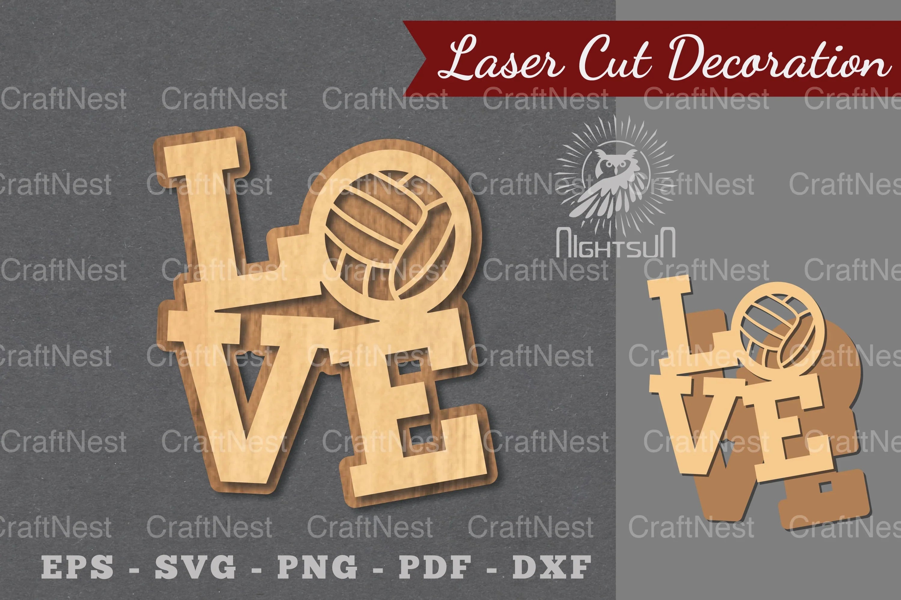 Love Volleyball Laser Cut Decoration Clipart Bundle - CraftNest - Digital Crafting and Art