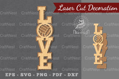 Love Volleyball Laser Cut Decoration Clipart Bundle - CraftNest - Digital Crafting and Art