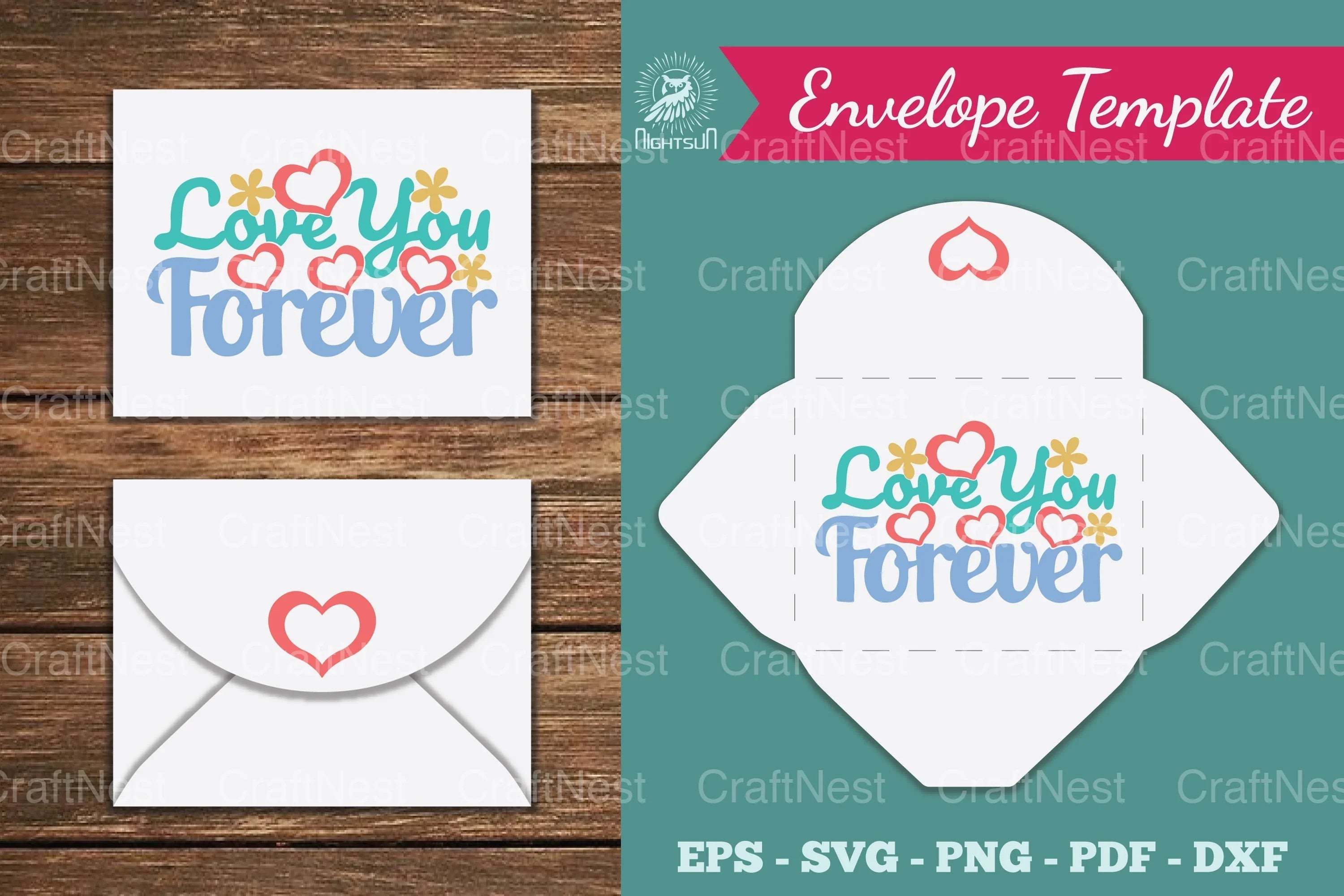Love You Forever Envelope Template Bundle - CraftNest - Digital Crafting and Art