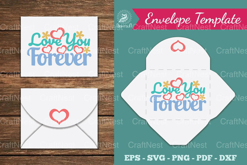 Love You Forever Envelope Template Bundle - CraftNest - Digital Crafting and Art