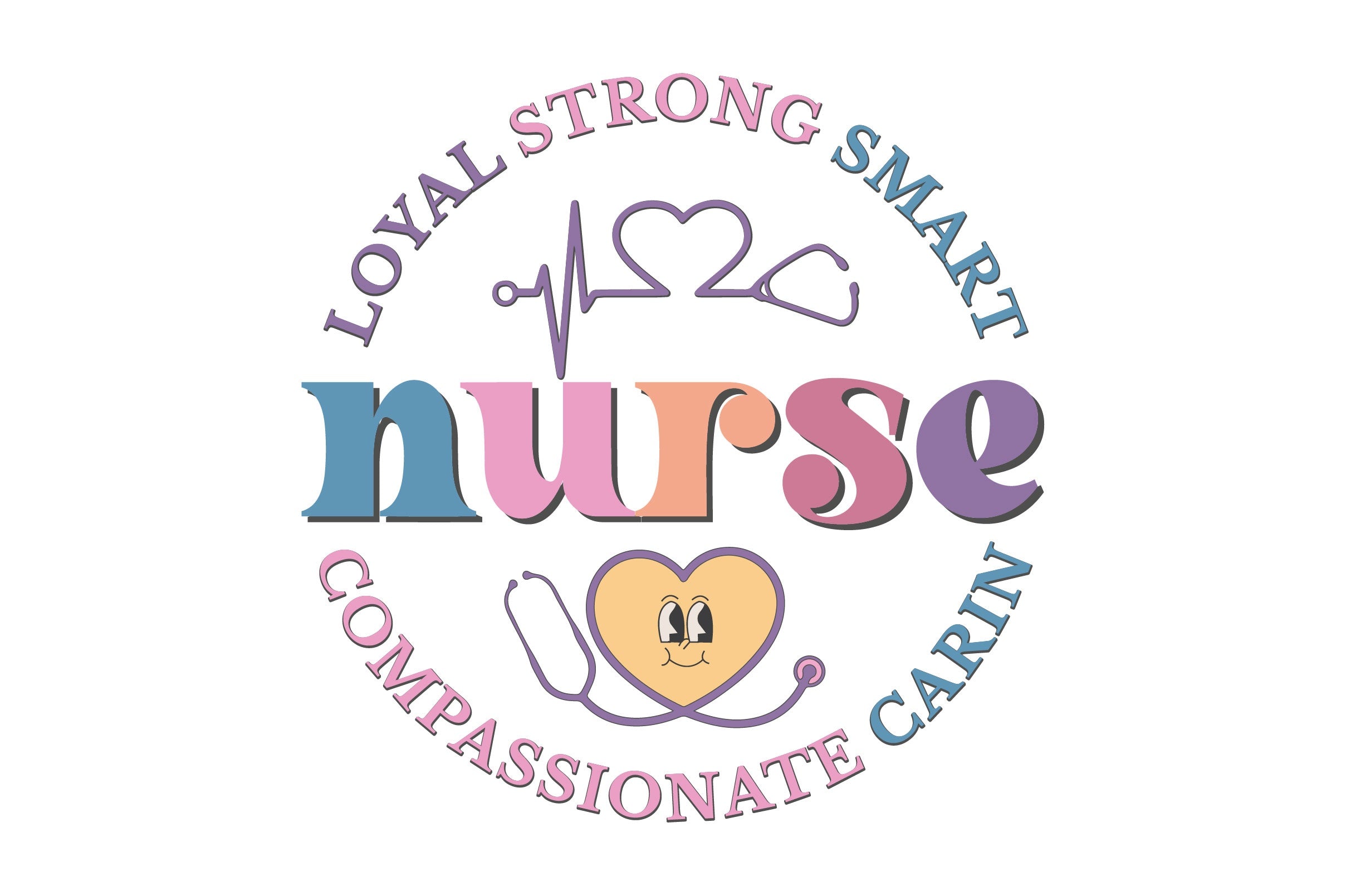 Loyal Strong Smart Nurse Compassionate Caring SVG Bundle