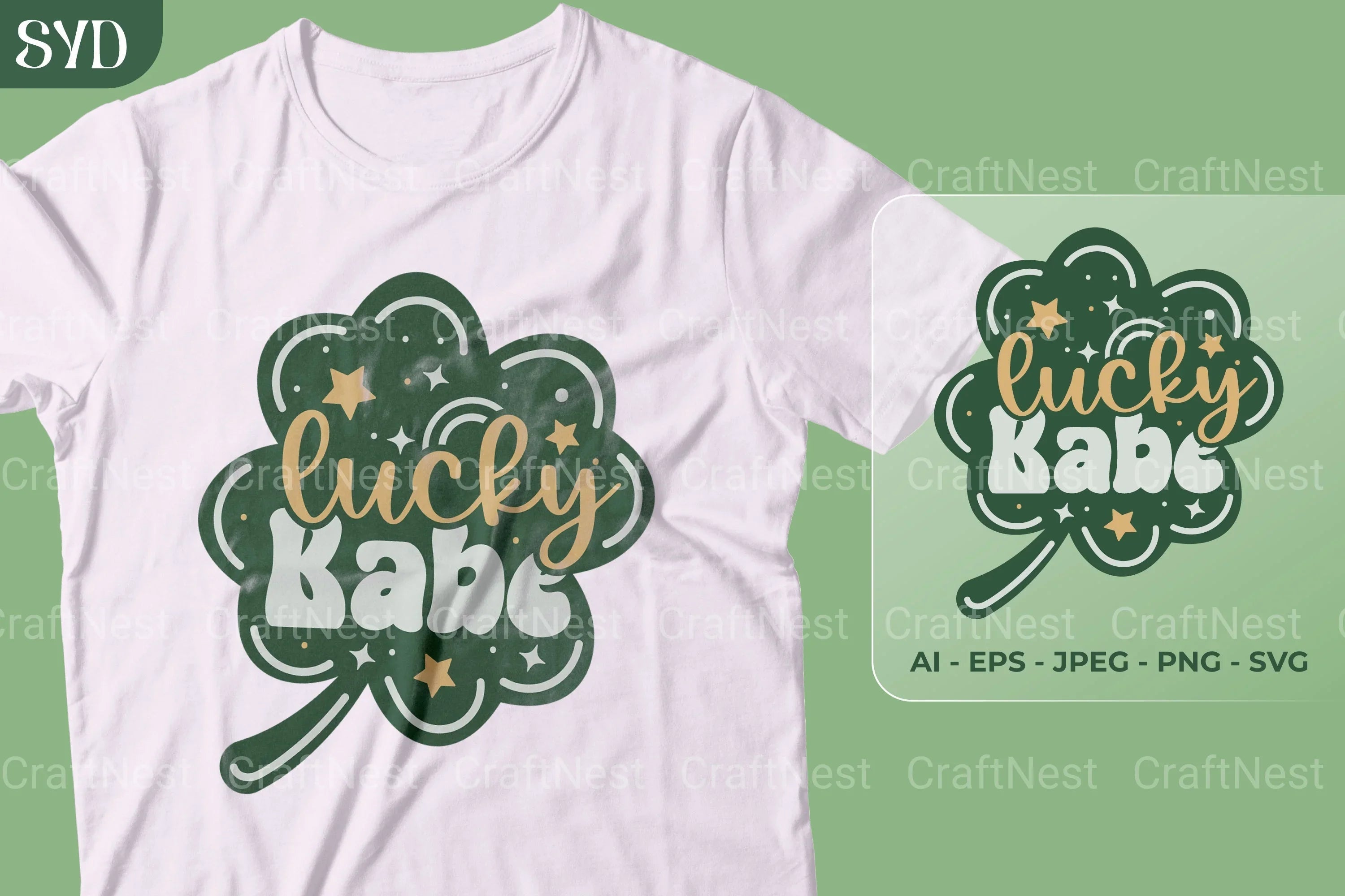 Lucky Babe Clover SVG Bundle - CraftNest - Digital Crafting and Art