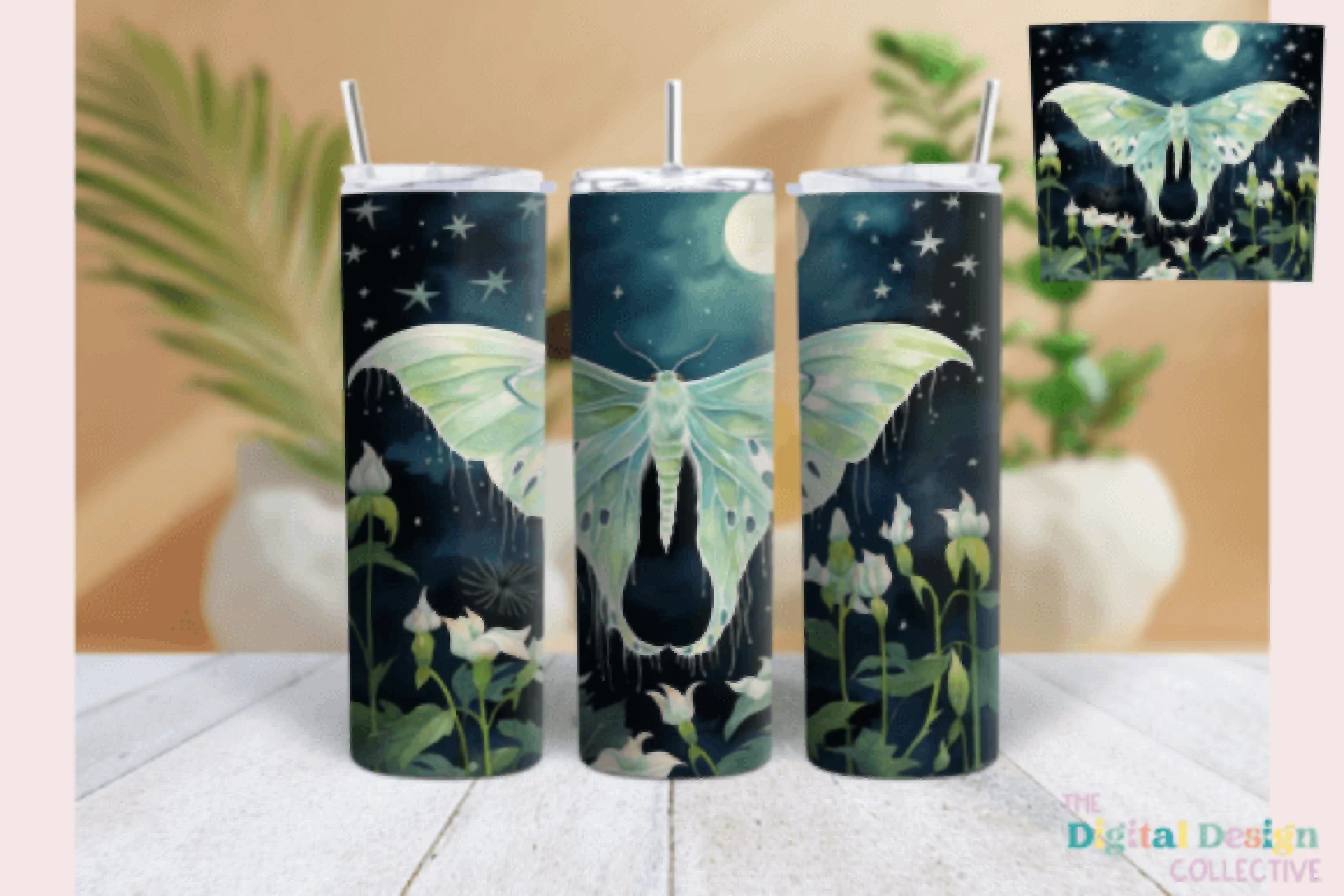 Luna Moth Tumbler Wrap Bundle - CraftNest - Digital Crafting and Art