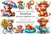 Summer Highland Cow Clipart Bundle 2