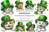 St Patrick's Day Peeking Cats Clipart Bundle