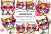 Valentine's Peeking Cat Clipart Bundle