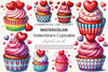 Valentine's Cupcake Clipart Bundle