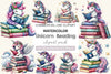 Unicorn Reading Book Clipart Bundle
