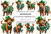 St Patrick's Highland Cow Clipart Bundle 2