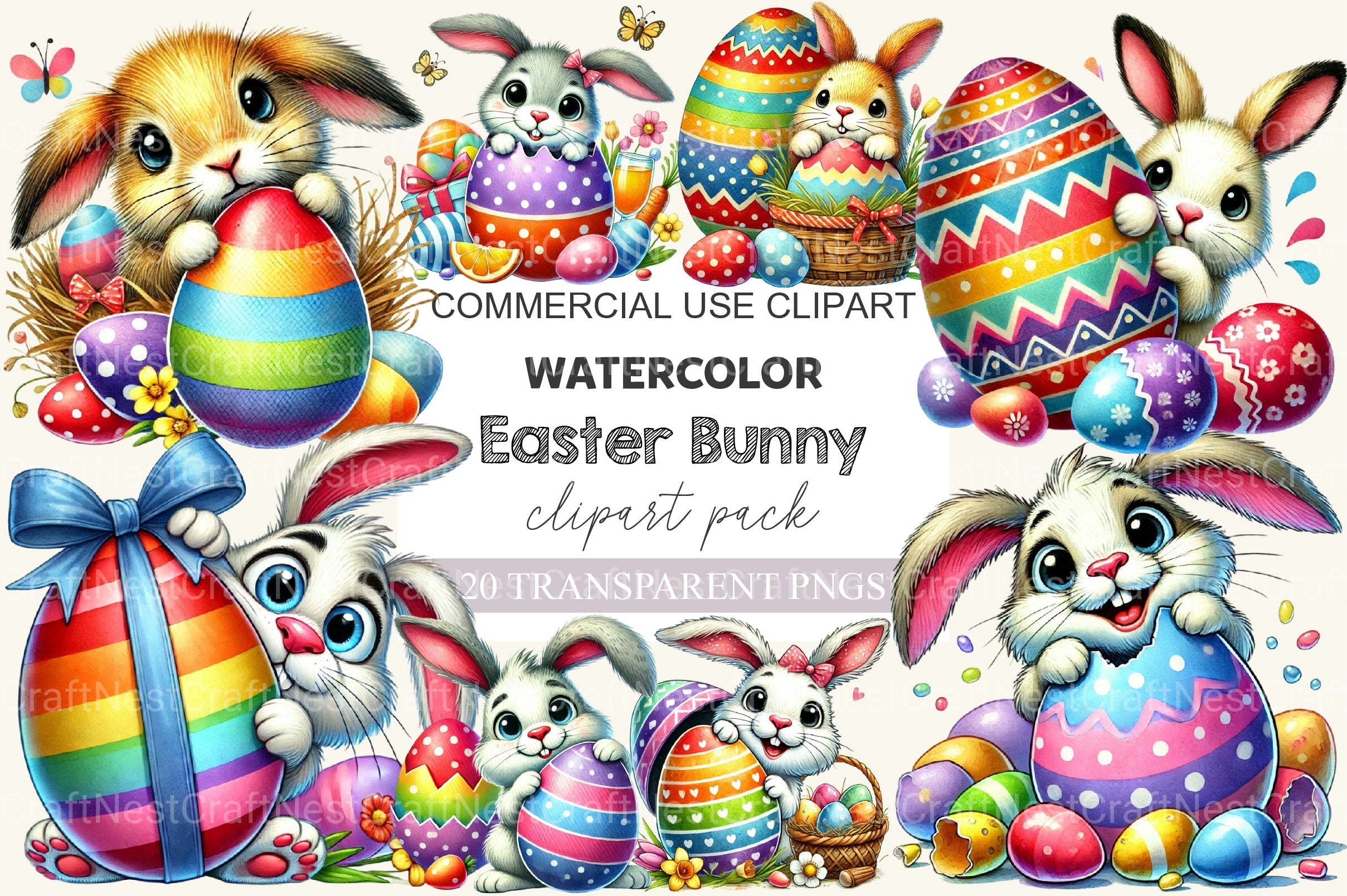 Easter Bunny Clipart Bundle 17