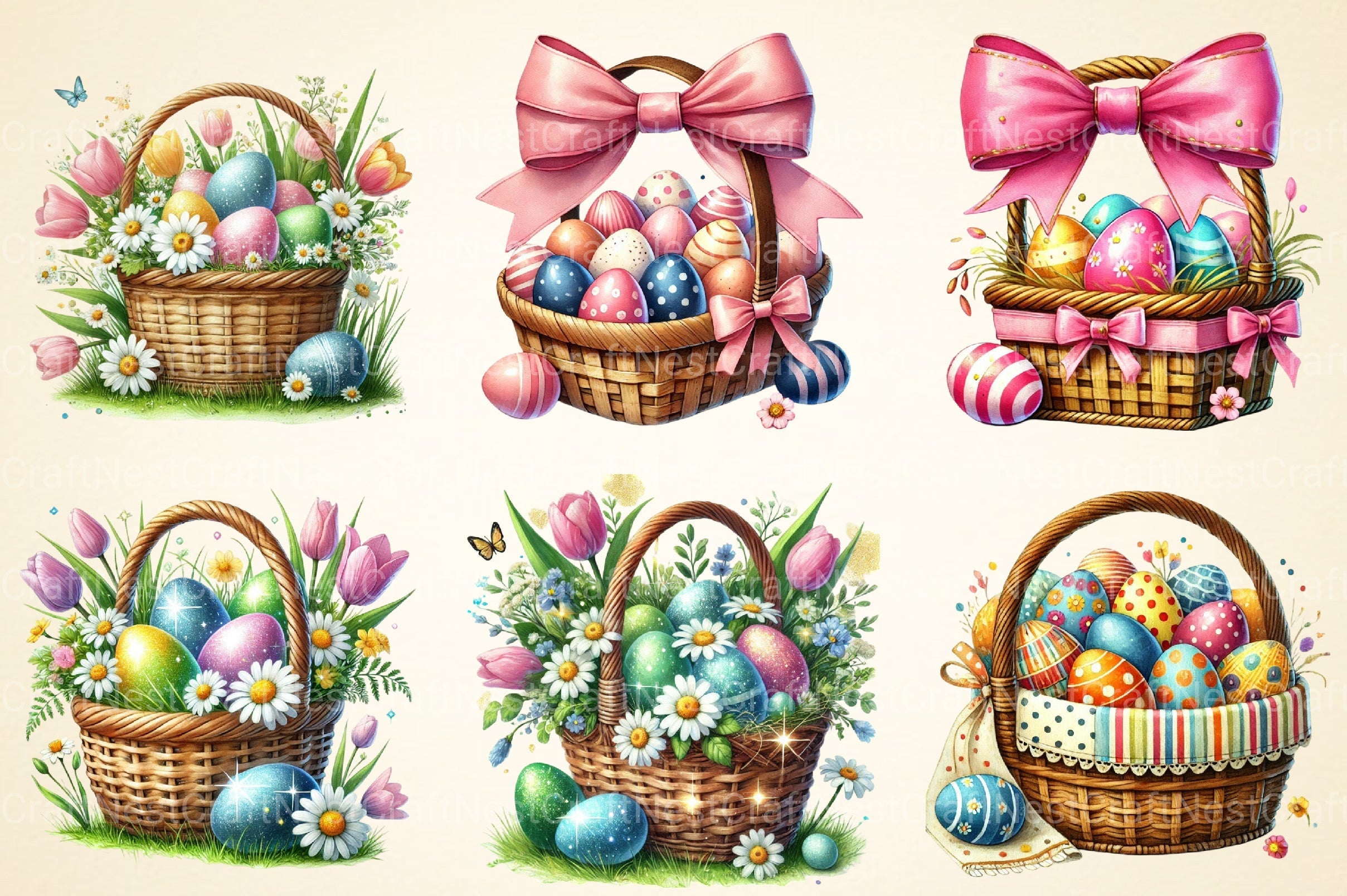 Easter Basket Clipart Bundle 2