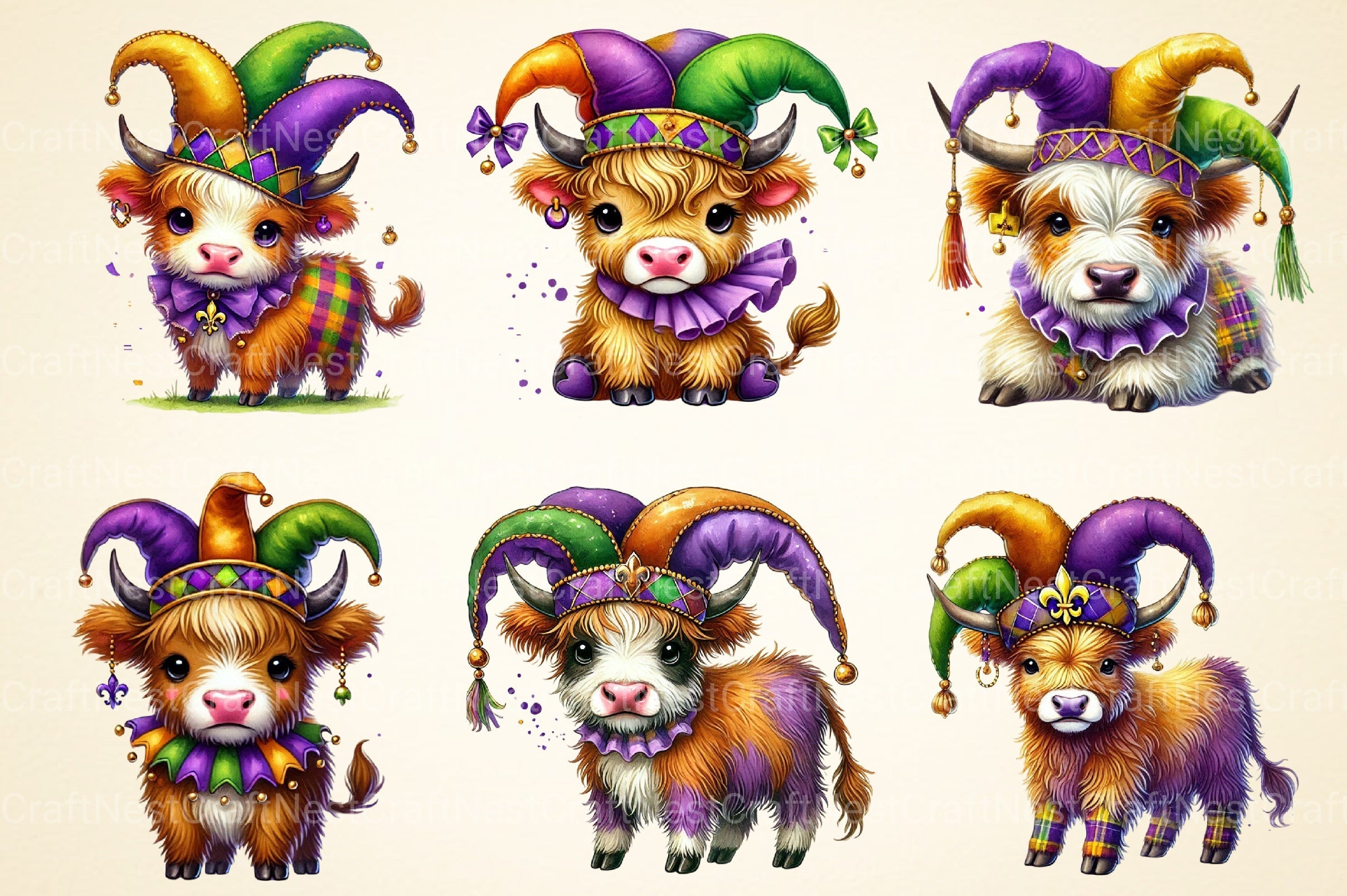 Highland Cow Clipart Bundle 12
