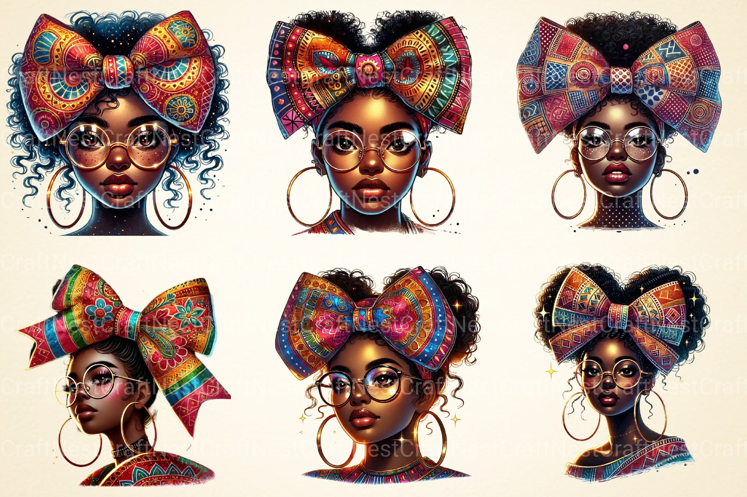 Black History Girl Clipart Bundle