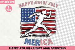 Happy 4th July Heart Sprinting Clipart Bundle - CraftNest - Digital Crafting and Art