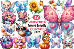 Adorable Butterfly Clipart Bundle 11 - CraftNest - Digital Crafting and Art