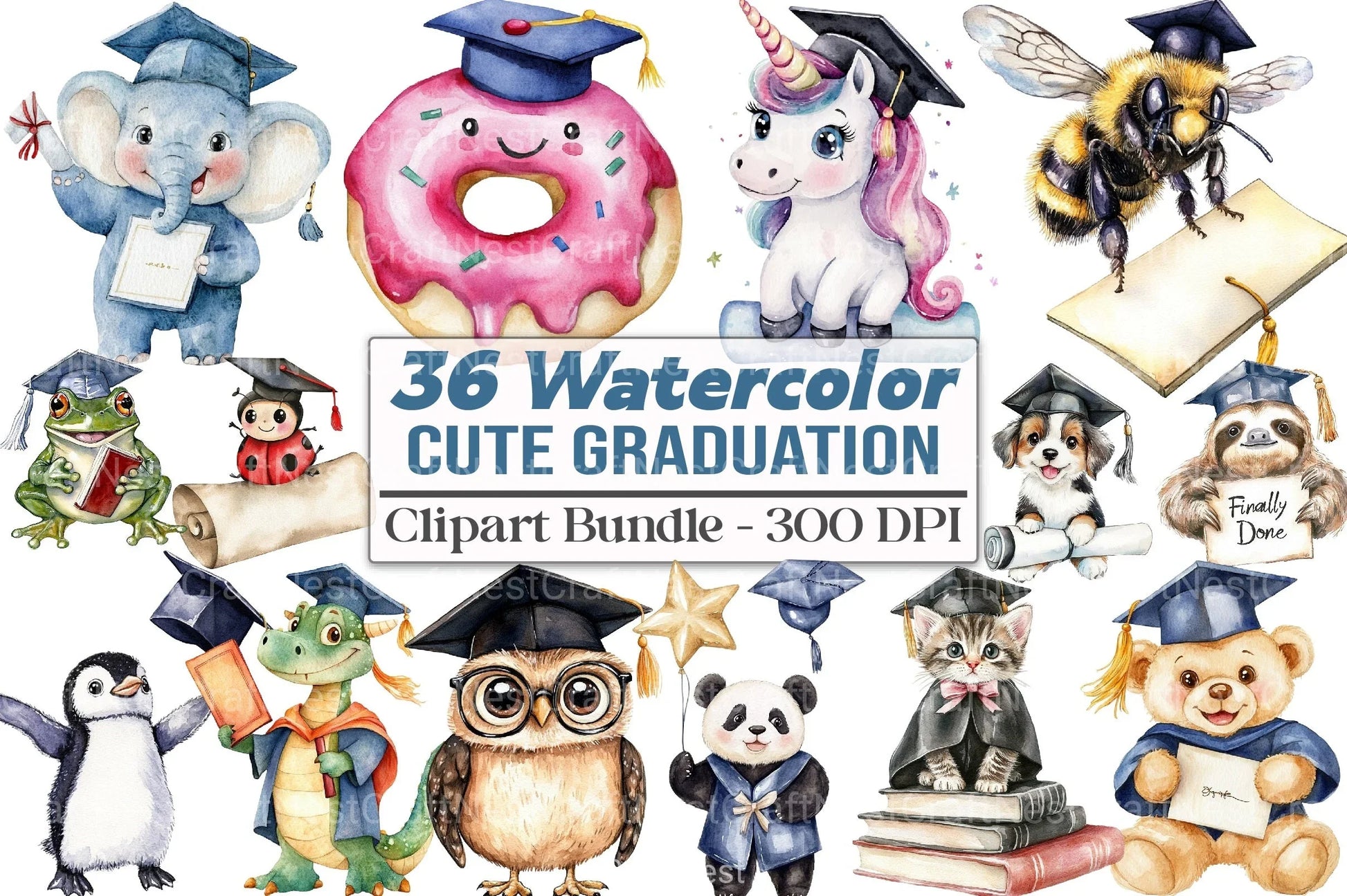 Cute Graduation Clipart Bundle 22 - CraftNest - Digital Crafting and Art