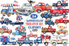 4th of July Truck Clipart Bundle