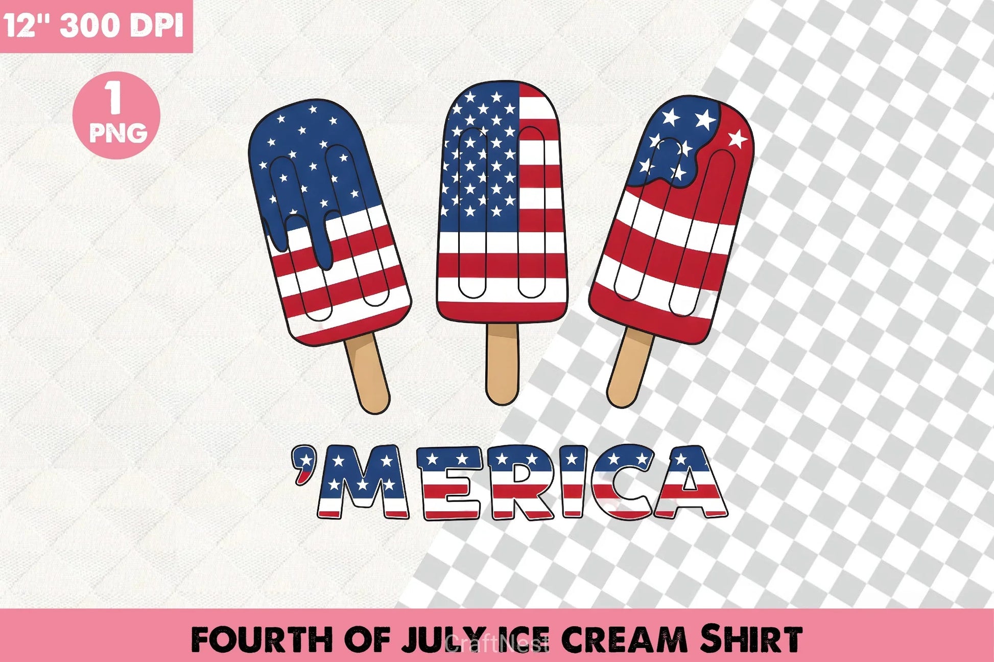 Fourth of July Ice Cream Shirt Clipart Bundle 1 - CraftNest - Digital Crafting and Art