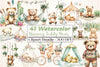 Nursery Teddy Bear Boho Clipart Bundle